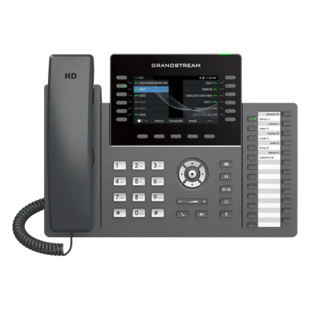 Teléfono IP / 12 Líneas / 24 Teclas Programables / Wi-Fi 6 / PoE / Pantalla LCD 4.3 Pulgadas / Bluetooth / Audio HD