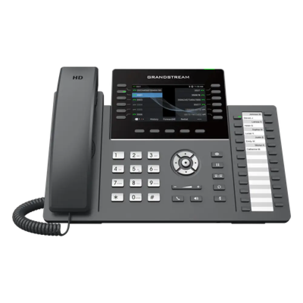 Teléfono IP / 12 Líneas / 24 Teclas Programables / Wi-Fi 6 / PoE / Pantalla LCD 4.3 Pulgadas / Bluetooth / Audio HD
