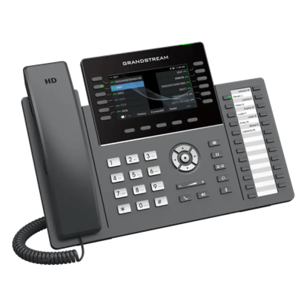 Teléfono IP / 12 Líneas / 24 Teclas Programables / Wi-Fi 6 / PoE / Pantalla LCD 4.3 Pulgadas / Bluetooth / Audio HD