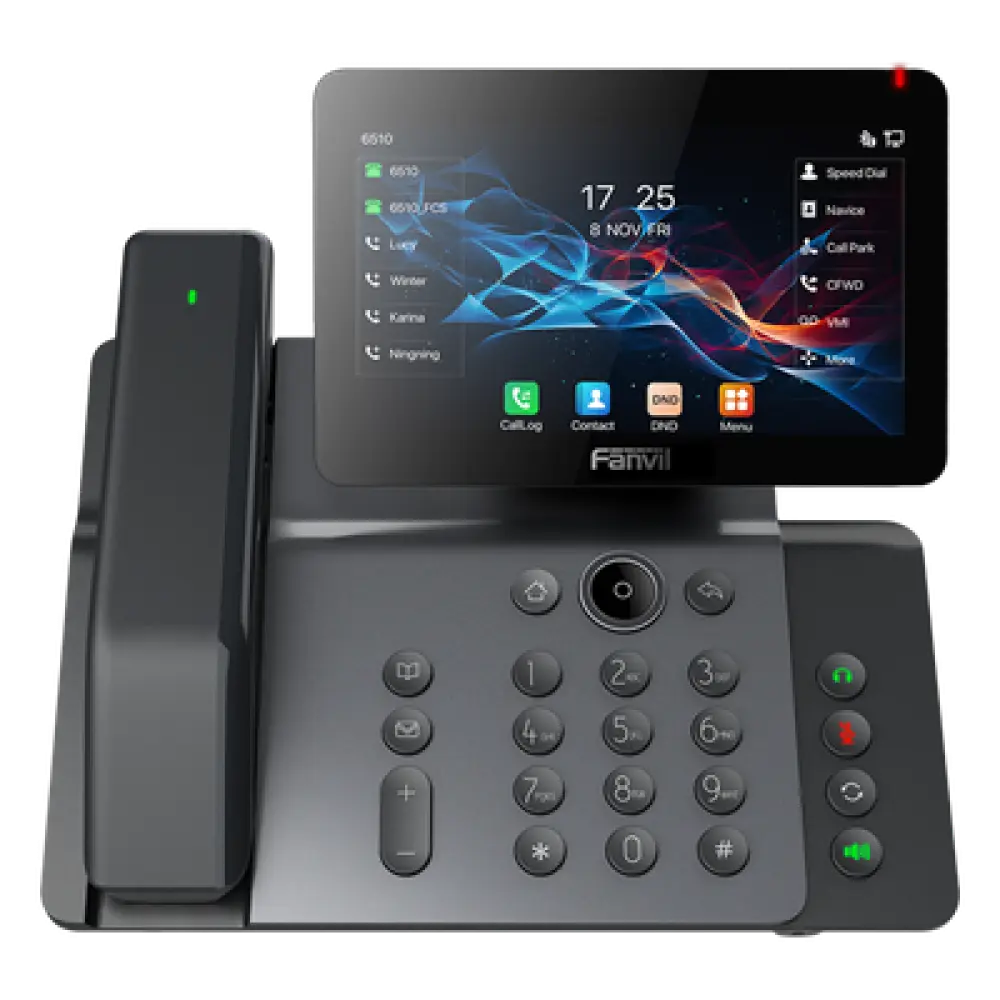 Teléfono IP Ejecutivo / 20 Líneas SIP / Pantalla Táctil IPS 7" / Wi-Fi 6 / Bluetooth 5.4 / Handset Inalámbrico / PoE / Gigabit Dual Ethernet