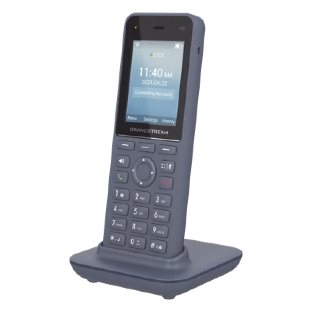 Teléfono IP Inalámbrico / Wi-Fi 6 Dual Band / 3 Cuentas SIP / 3 Líneas / Voz HD / Bluetooth / Pantalla 2.4" / Batería 3000 mAh
