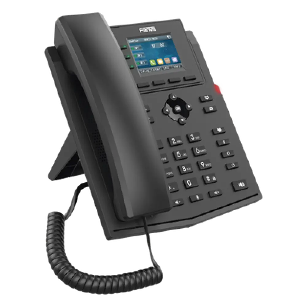 Teléfono IP Empresarial / 4 Líneas SIP / Pantalla LCD 2.4 Pulgadas / PoE / Audio HD / Conferencia 6 Participantes