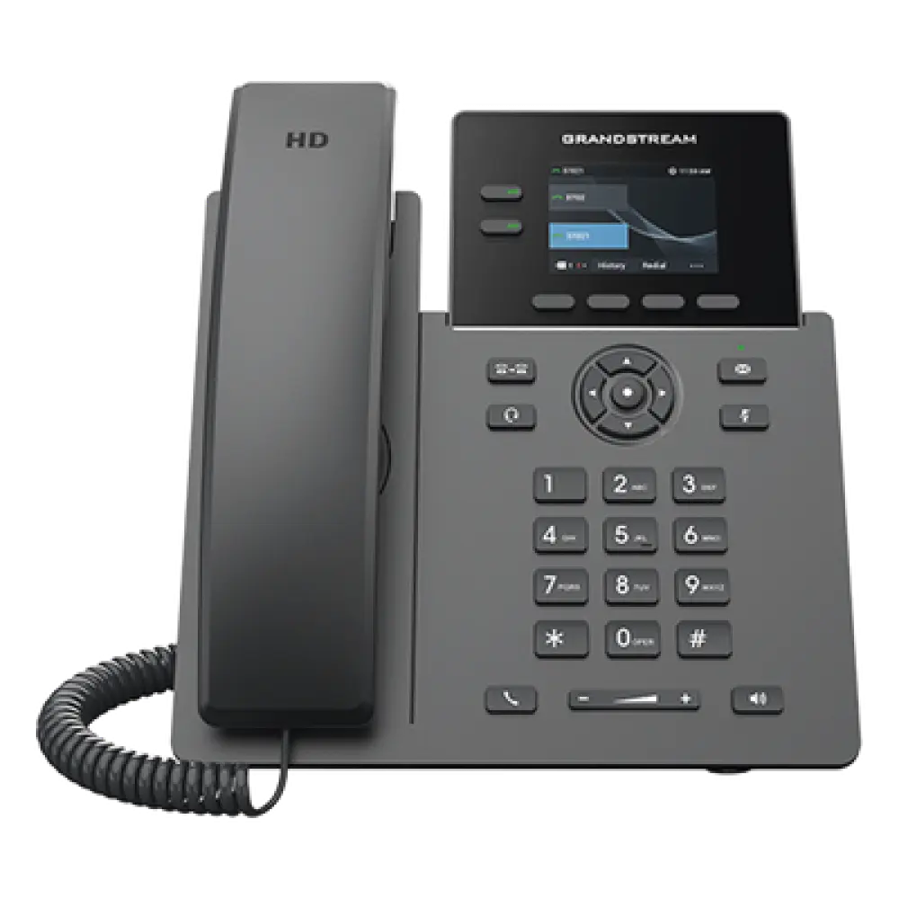 Teléfono IP PoE / 2 Líneas / Pantalla LCD TFT 2.4 Pulgadas Color / 8 Botones Virtuales VPK / Conferencia 5 Vías / Audio HD / Seguridad Carrier-Grade