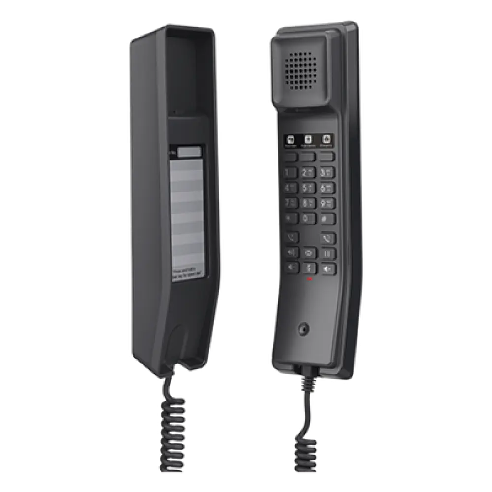 Teléfono IP Hotelero / Altavoz HD / 2 Cuentas SIP / 10 Teclas de Marcación Rápida / 3 Teclas Programables / PoE 100 Mbps / Montaje Pared o Escritorio