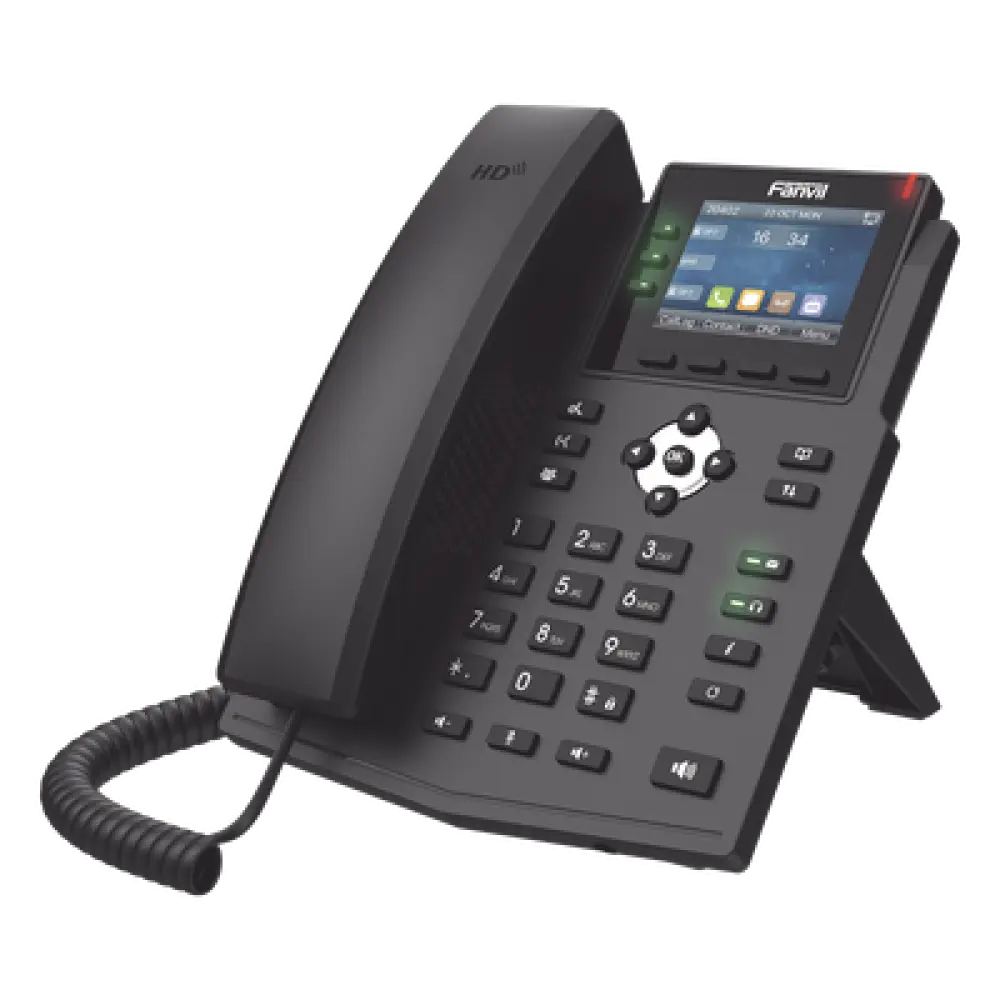 Teléfono IP / 6 Líneas SIP / Pantalla LCD Color 2.8" / Audio HD / Conferencia 3 Vías / Puertos Gigabit / PoE 802.3af