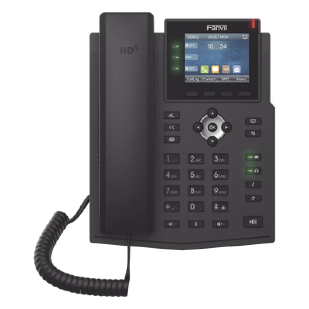 Teléfono IP / 6 Líneas SIP / Pantalla LCD Color 2.8" / Audio HD / Conferencia 3 Vías / Puertos Gigabit / PoE 802.3af