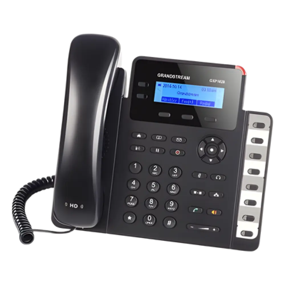 Teléfono IP / 2 Líneas SIP / 8 Teclas BLF / Conferencia 3 Vías / Pantalla LCD 132x48 / PoE / Dual Gigabit