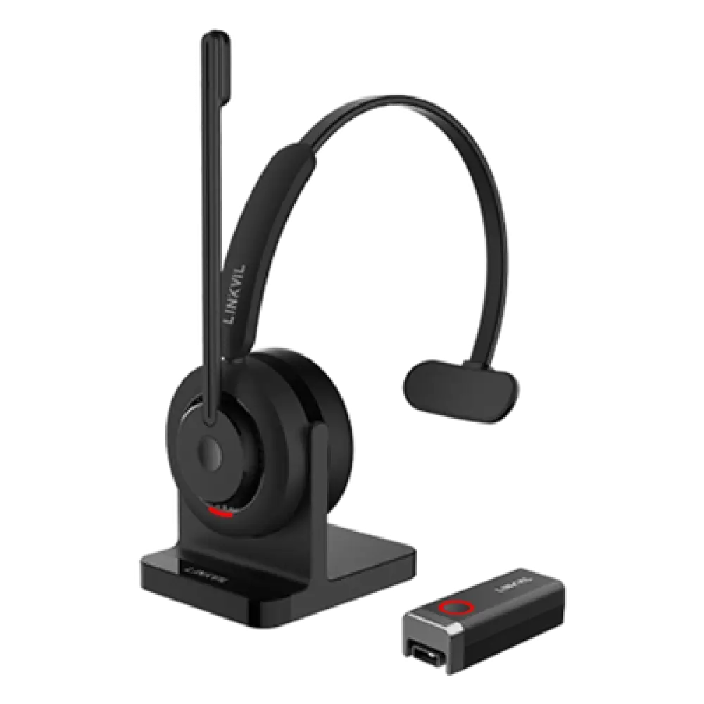 Diadema Inalámbrica / DECT 6.0 + Bluetooth 5.3 / Cancelación de Ruido IA / IPX7 / Alcance 300 m (984.3 ft) / Audio HD