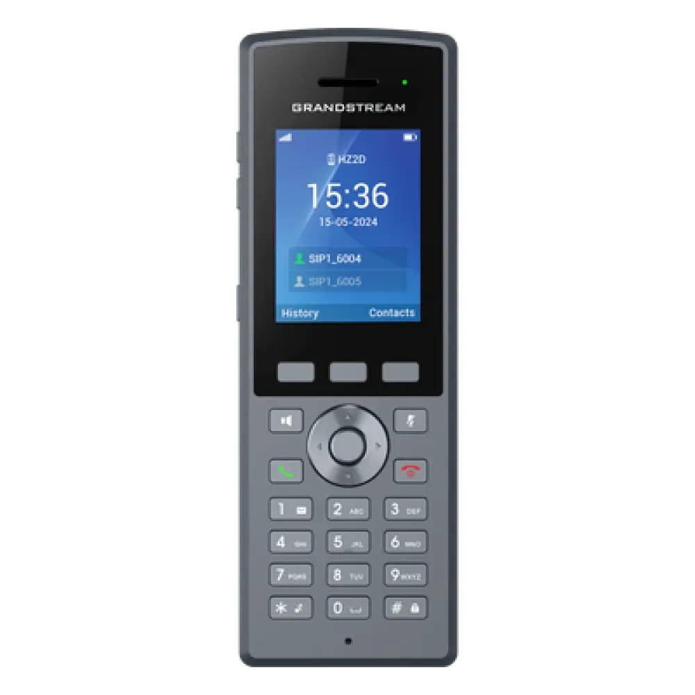 Teléfono IP Inalámbrico DECT / Alcance 400 m (1312.3 ft) Exteriores / IP67 / 20 Cuentas SIP / Pantalla TFT LCD 2.4 Pulgadas / Audio Full HD / Batería 2000 mAh