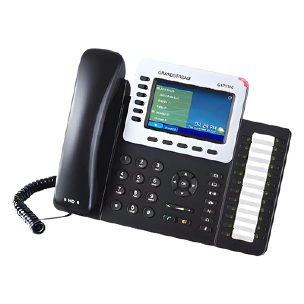 Teléfono IP Empresarial / 6 Líneas / Pantalla LCD Color 4.3 pulgadas / 24 Teclas BLF / Bluetooth / PoE / Audio HD / Gigabit Dual Port