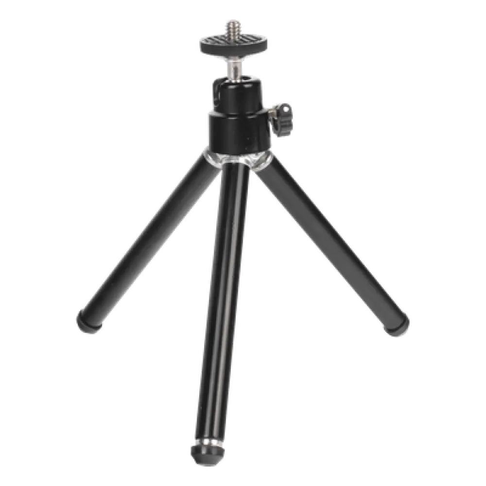 Trípode para Cámara Web / Altura Ajustable 15 a 30 cm (5.9 a 11.8 in) / Tornillo 1/4" Universal / 3 Secciones Aluminio / Inclinación Ajustable