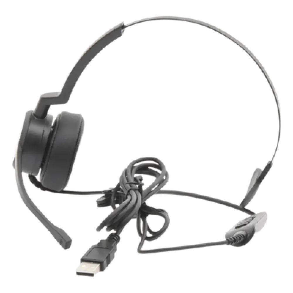 Auriculares USB / Mono / Audio HD / Micrófono Cardioide con Cancelación de Ruido / Diadema Ajustable / 58 g