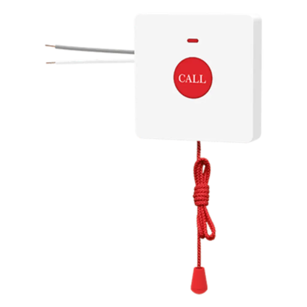 Botón de Emergencia para Baño / Cordon Extensible 2 m (6.6 ft) / IP44 / 50,000 Activaciones / Compatible Y501 Series