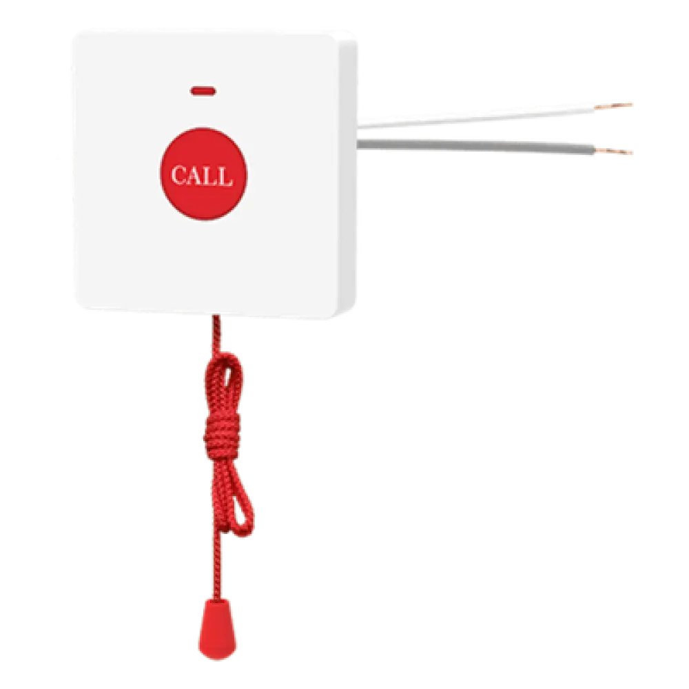Botón de Emergencia para Baño / Cordon Extensible 2 m (6.6 ft) / IP44 / 50,000 Activaciones / Compatible Y501 Series