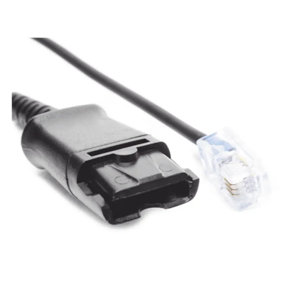 Cable Adaptador QD / Diademas HT101/HT201/HT202 / Teléfonos Analógicos, Digitales e IP / Compatible Grandstream y Yealink / Audio Full Duplex / Impedancia 2000Ω