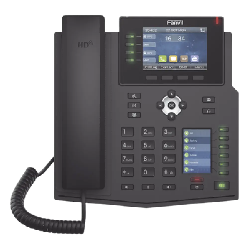 Teléfono IP Empresarial / 16 Líneas SIP / Pantalla LCD 3.5