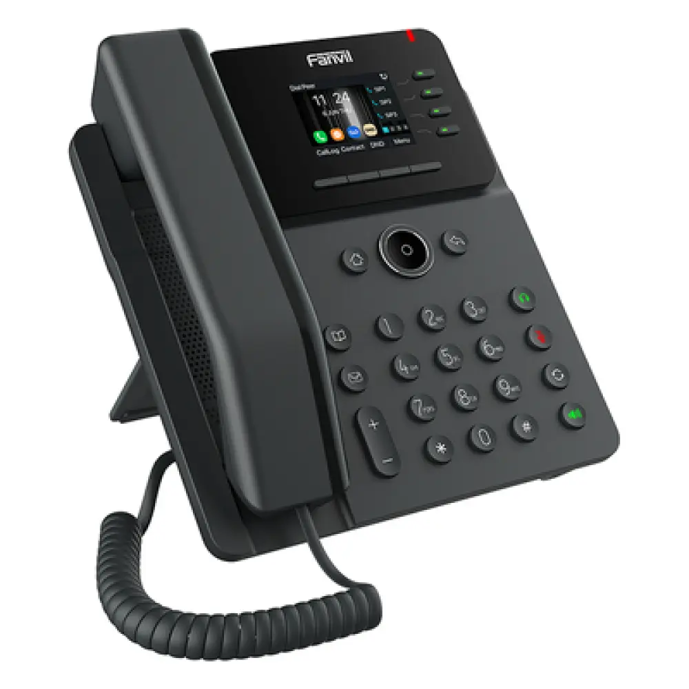 Teléfono IP Empresarial / Wi-Fi 6 Dual Band / 4 Líneas SIP / Pantalla 2.4" HD / Bluetooth 5.4 / PoE Gigabit / Conferencia 6 Vías