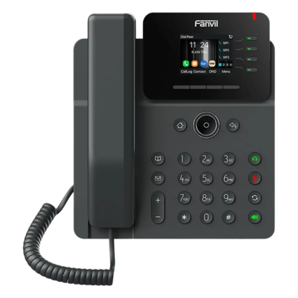 Teléfono IP Empresarial / Wi-Fi 6 Dual Band / 4 Líneas SIP / Pantalla 2.4" HD / Bluetooth 5.4 / PoE Gigabit / Conferencia 6 Vías