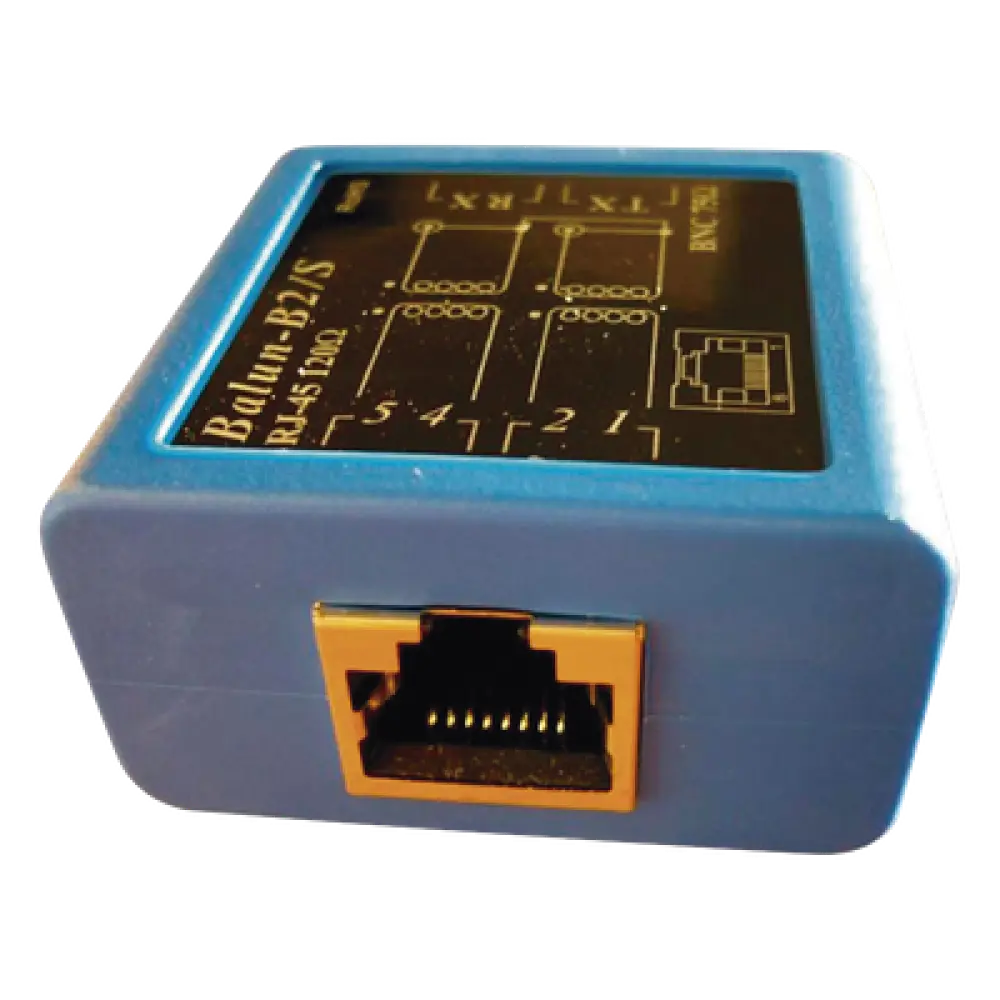 Balun E1 / Adaptador BNC 75Ω a RJ45 120Ω / 2048 kbps / ITU G.703 / Sin alimentación