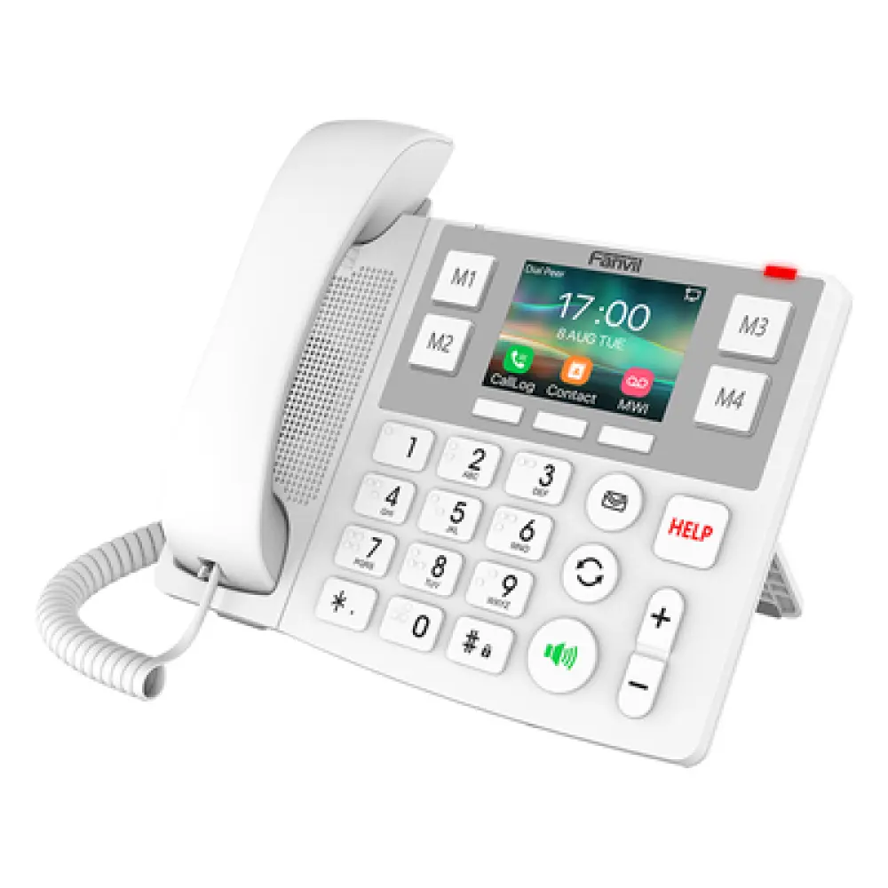 Teléfono IP / Pantalla 3.5 Pulgadas / Wi-Fi Dual Band / Botones Braille / Bluetooth 4.2 / PoE / 2 Líneas SIP