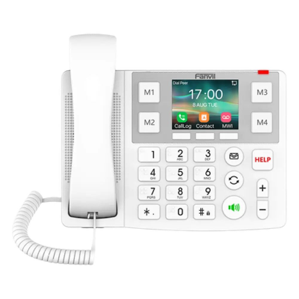 Teléfono IP / Pantalla 3.5 Pulgadas / Wi-Fi Dual Band / Botones Braille / Bluetooth 4.2 / PoE / 2 Líneas SIP