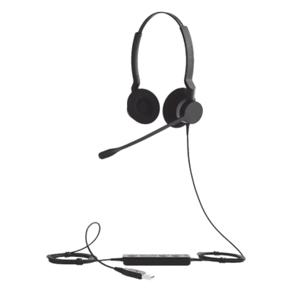 Auriculares USB / Diadema Binaural / Cancelación de Ruido / PeakStop 118 dB / Brazo FreeSpin 360° / Cable Reforzado