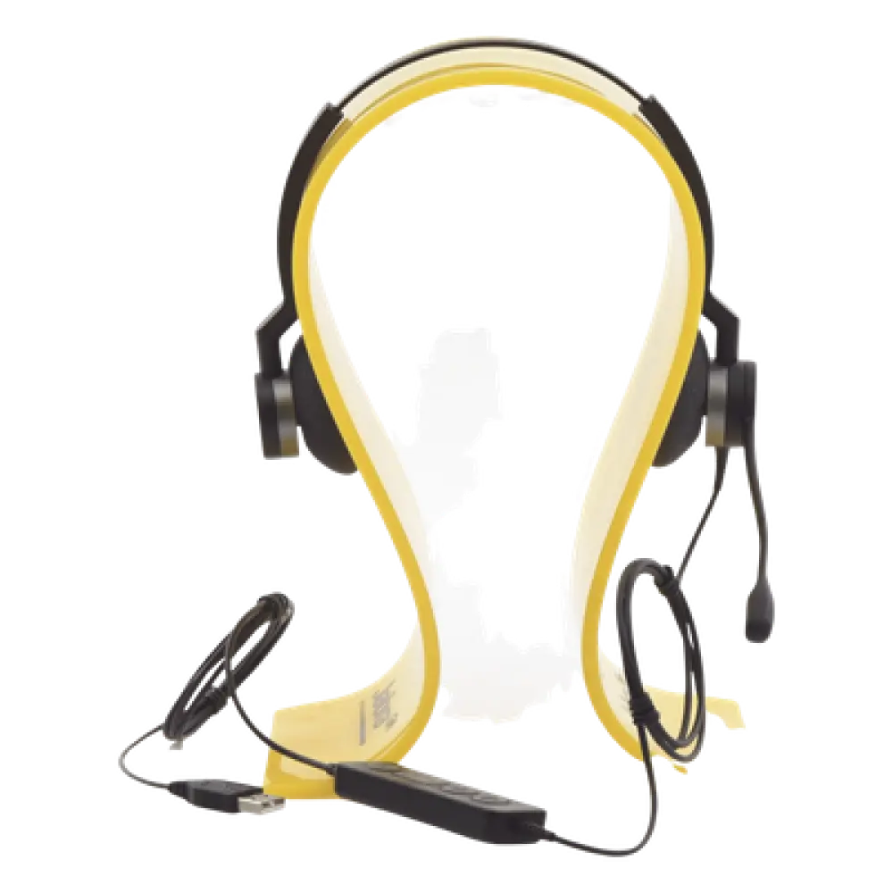 Auriculares USB / Diadema Binaural / Cancelación de Ruido / PeakStop 118 dB / Brazo FreeSpin 360° / Cable Reforzado