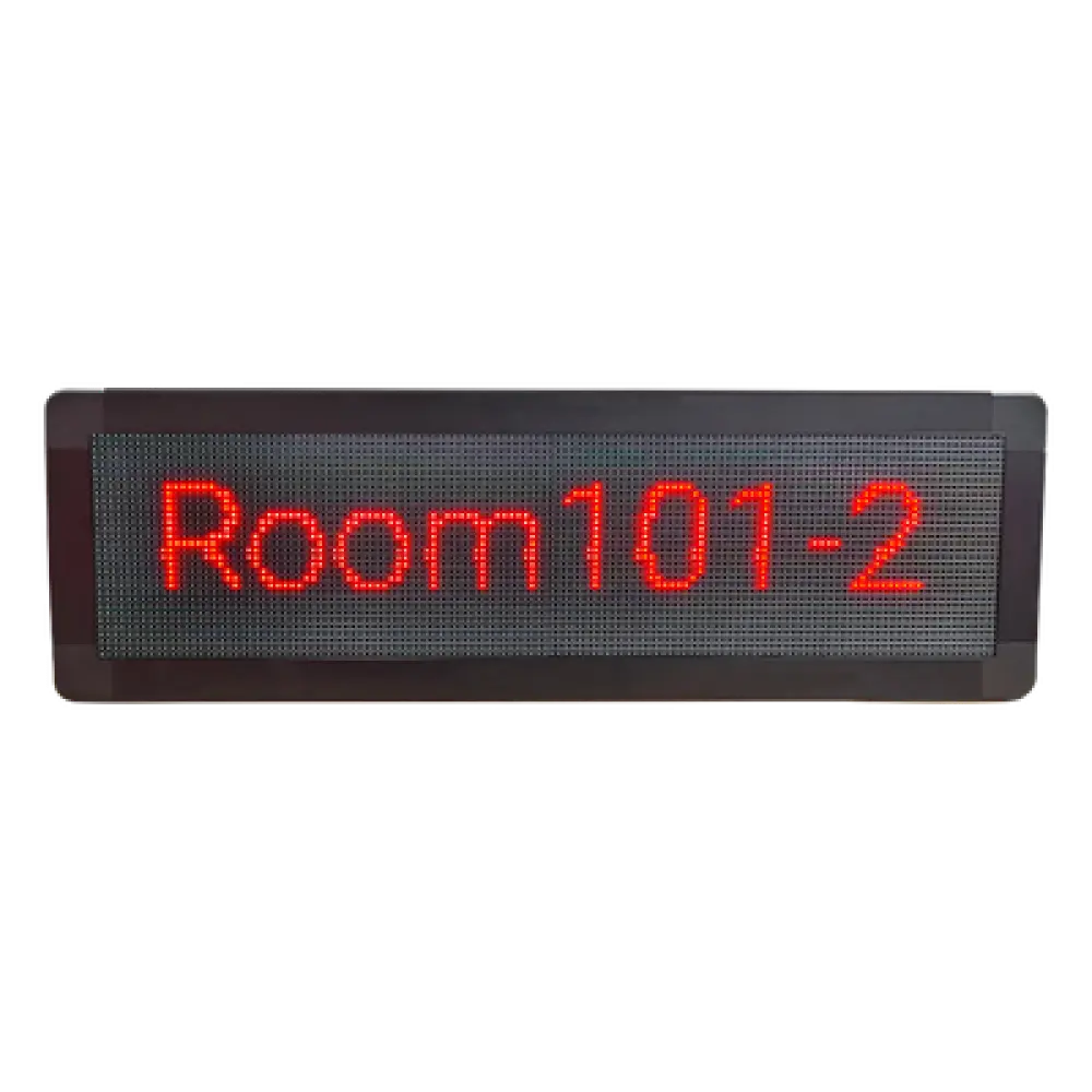 Pantalla LED de Pasillo / Doble Cara / Matriz 128×32 / Indicadores RGB / PoE / SIP / Montaje en Pared