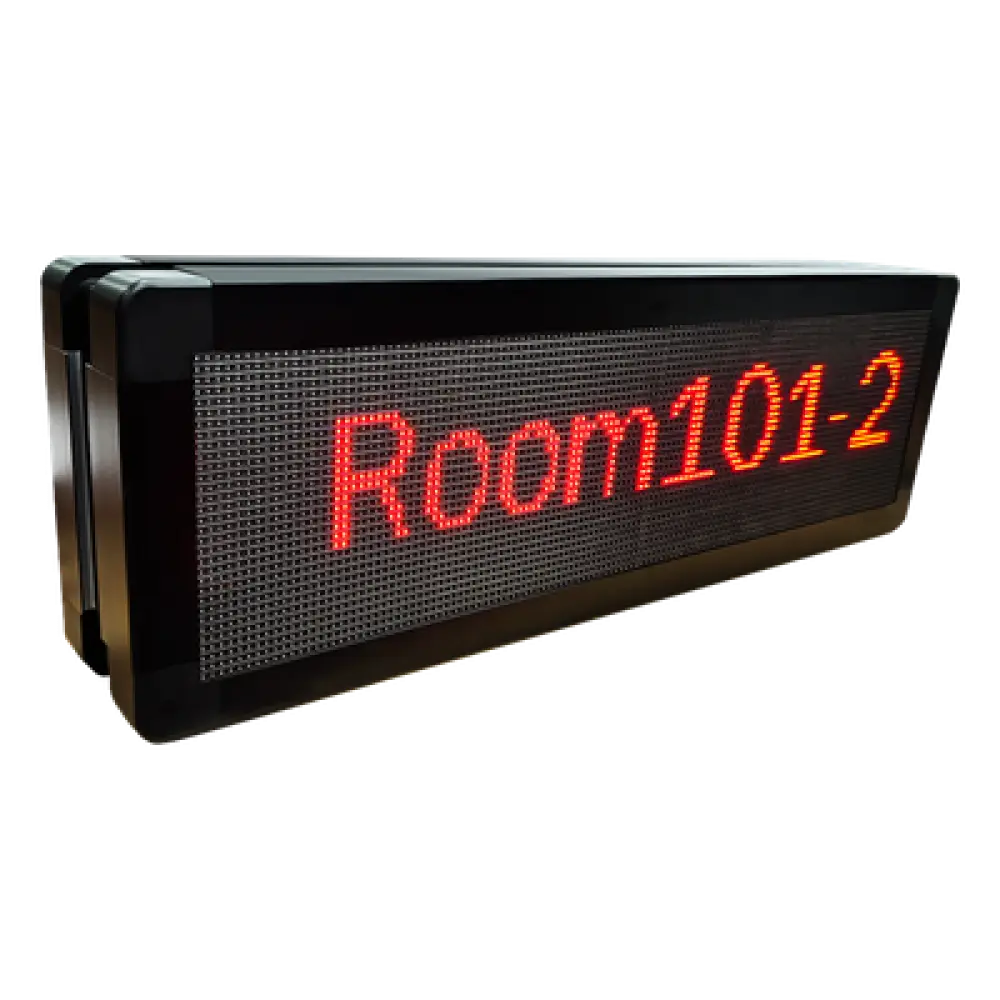 Pantalla LED de Pasillo / Doble Cara / Matriz 128×32 / Indicadores RGB / PoE / SIP / Montaje en Pared