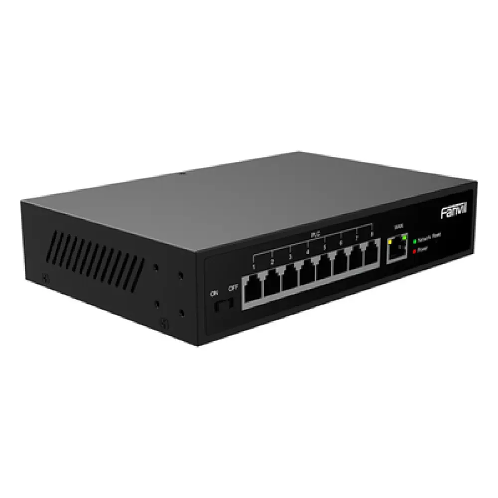 Switch PoE de 2 Hilos / 8 Puertos RJ11 / Alcance 300 m (984.3 ft) / Entrada 100V~240V / Salida 80W / Reutiliza Cableado PSTN