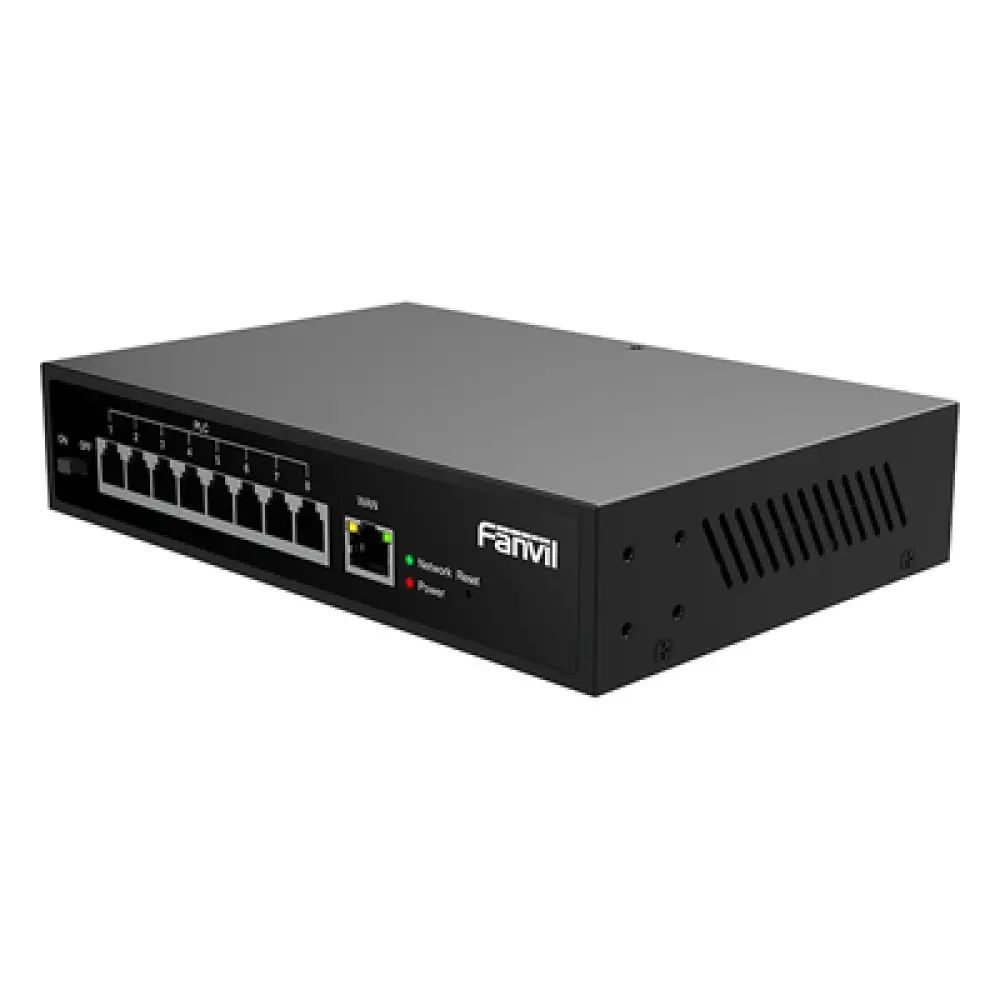 Switch PoE de 2 Hilos / 8 Puertos RJ11 / Alcance 300 m (984.3 ft) / Entrada 100V~240V / Salida 80W / Reutiliza Cableado PSTN