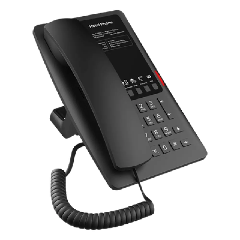 Teléfono IP Hotelero / Wi-Fi 6 Dual-Band / 2 Líneas SIP / 5 Teclas Programables / PoE 802.3af / USB-A / Audio HD