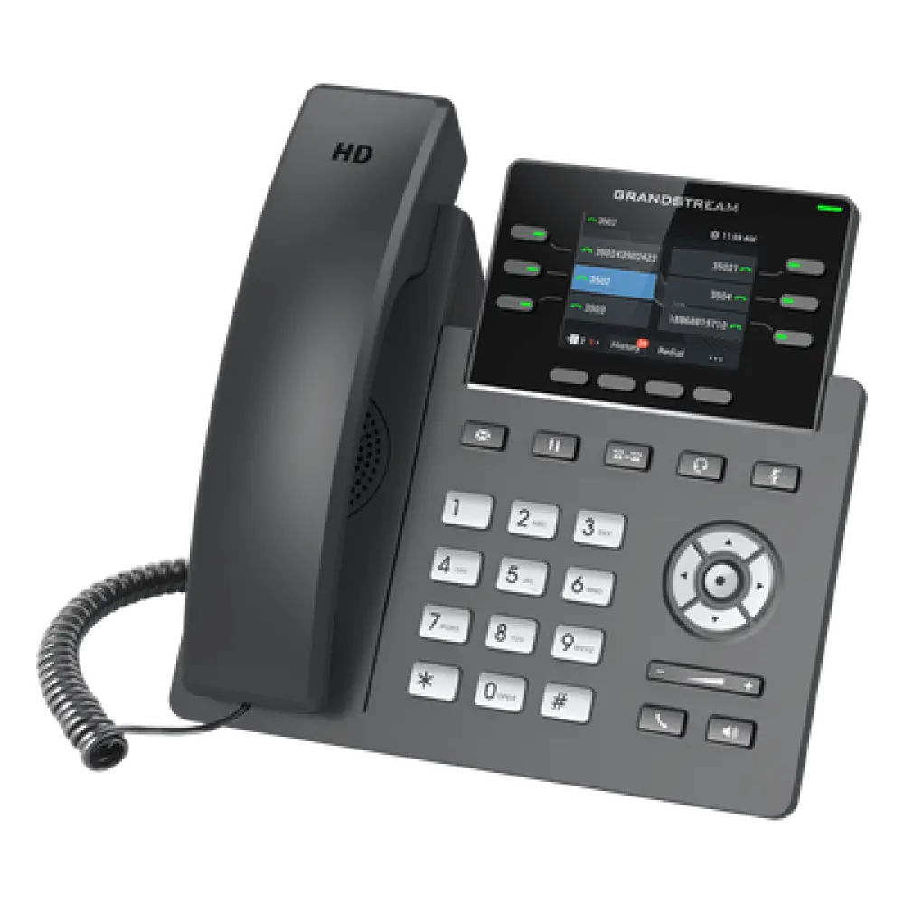 Teléfono IP / 6 Líneas SIP / Wi-Fi 6 Doble Banda / Bluetooth / 24 Teclas BLF Virtuales / Pantalla LCD 2.8" / 2 Puertos Gigabit