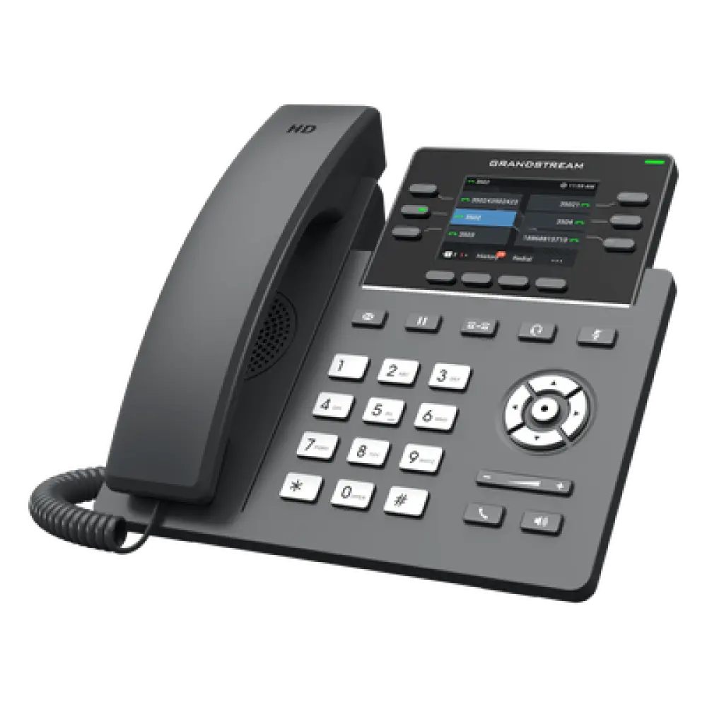 Teléfono IP / 6 Líneas SIP / Wi-Fi 6 Doble Banda / Bluetooth / 24 Teclas BLF Virtuales / Pantalla LCD 2.8" / 2 Puertos Gigabit