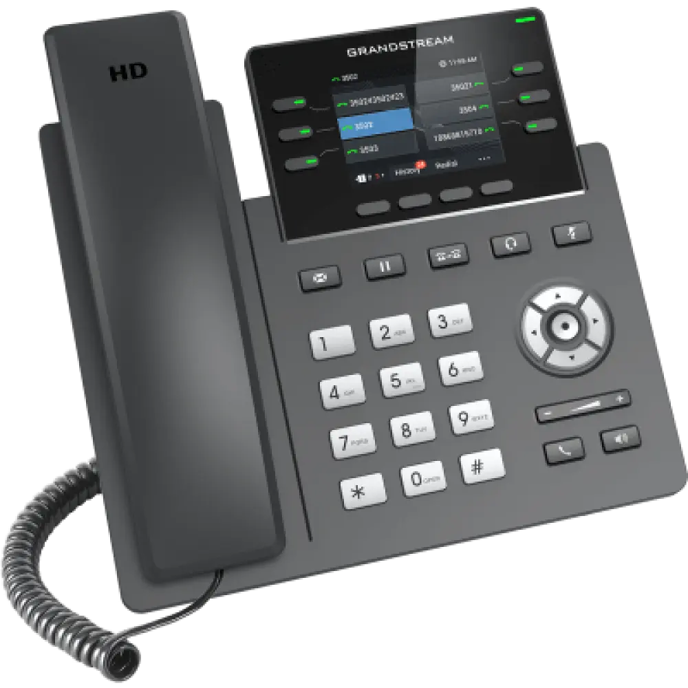 Teléfono IP / 6 Líneas SIP / Wi-Fi 6 Doble Banda / Bluetooth / 24 Teclas BLF Virtuales / Pantalla LCD 2.8" / 2 Puertos Gigabit