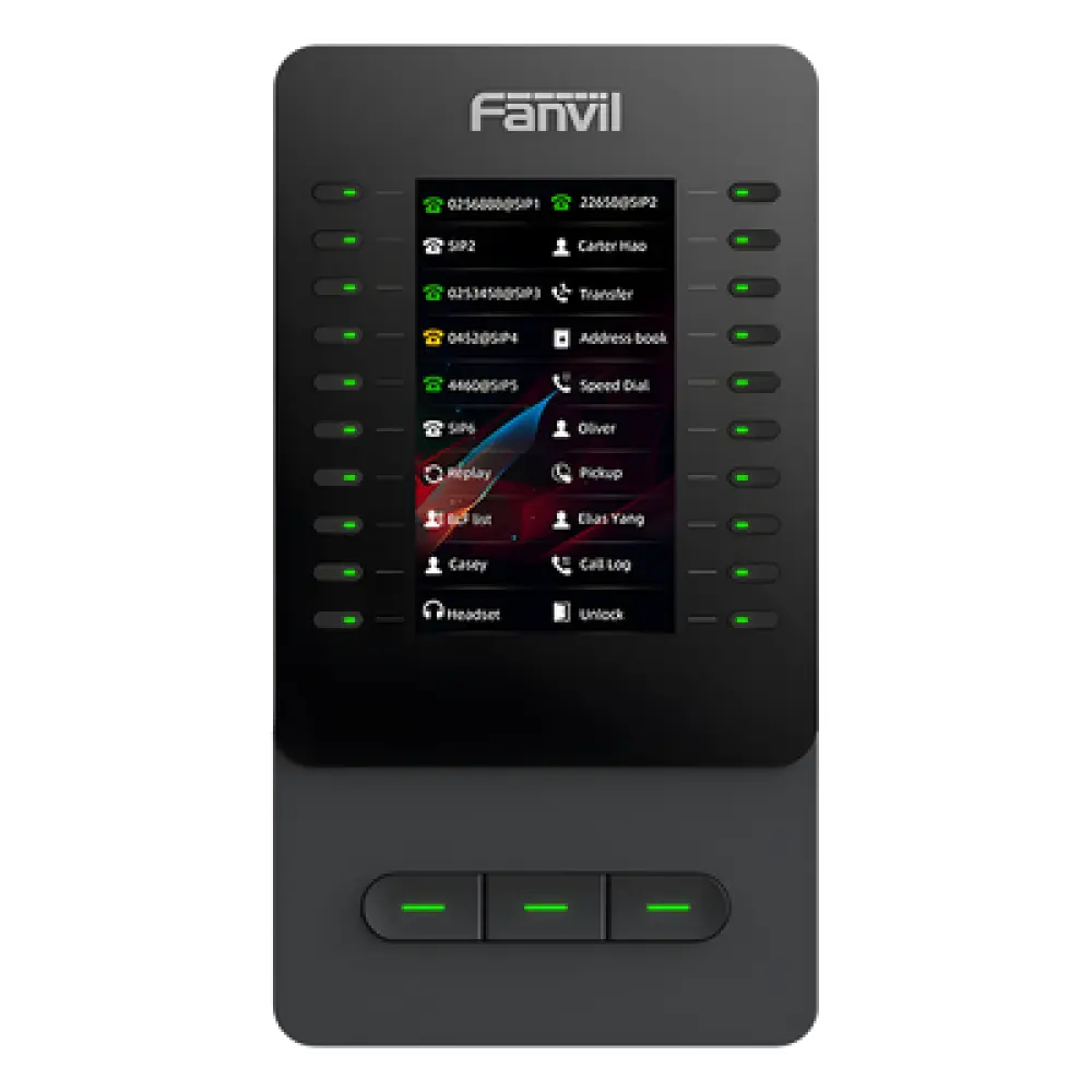 Módulo de Expansión IP / Pantalla Color 4.3 Pulgadas / 60 Teclas DSS Programables / USB Tipo-C / Cascada hasta 4 Unidades / Soporte Ajustable 40° y 45°