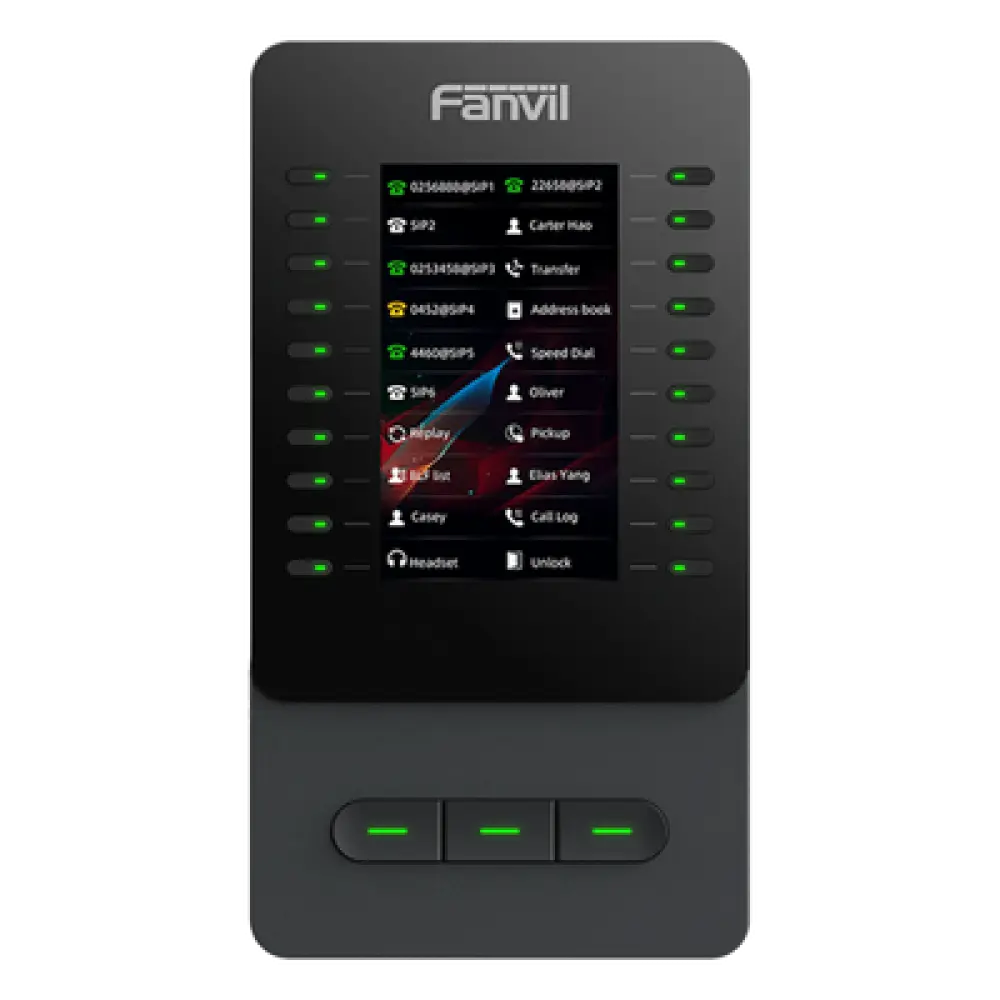 Módulo de Expansión IP / Pantalla Color 4.3 Pulgadas / 60 Teclas DSS Programables / USB Tipo-C / Cascada hasta 4 Unidades / Soporte Ajustable 40° y 45°