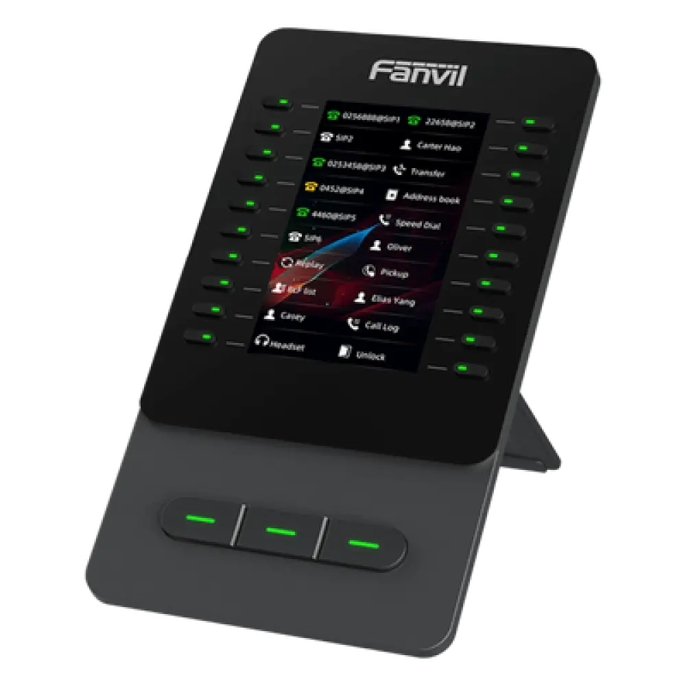 Módulo de Expansión IP / Pantalla Color 4.3 Pulgadas / 60 Teclas DSS Programables / USB Tipo-C / Cascada hasta 4 Unidades / Soporte Ajustable 40° y 45°