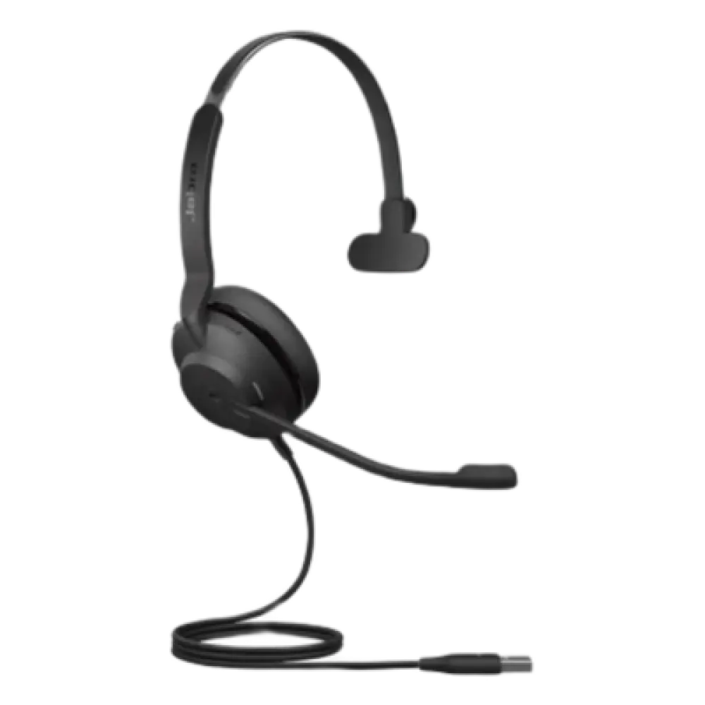 Auricular Mono UC / Aislamiento Acústico Viscoelástico / Doble Micrófono con Reducción de Ruido / Altavoces 28 mm / USB-A con Adaptador / Indicador de Ocupado