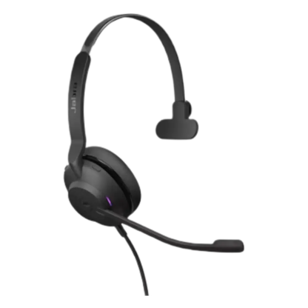 Auricular Mono UC / Aislamiento Acústico Viscoelástico / Doble Micrófono con Reducción de Ruido / Altavoces 28 mm / USB-A con Adaptador / Indicador de Ocupado