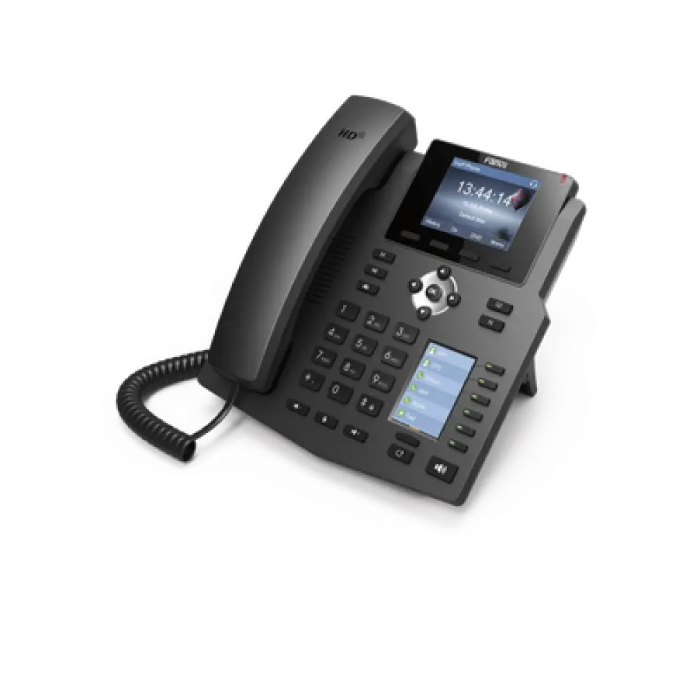 Teléfono IP Empresarial / 4 Líneas SIP / 2 Pantallas LCD / 6 Teclas BLF/DSS / Puertos Gigabit / PoE / Conferencia 3 Vías