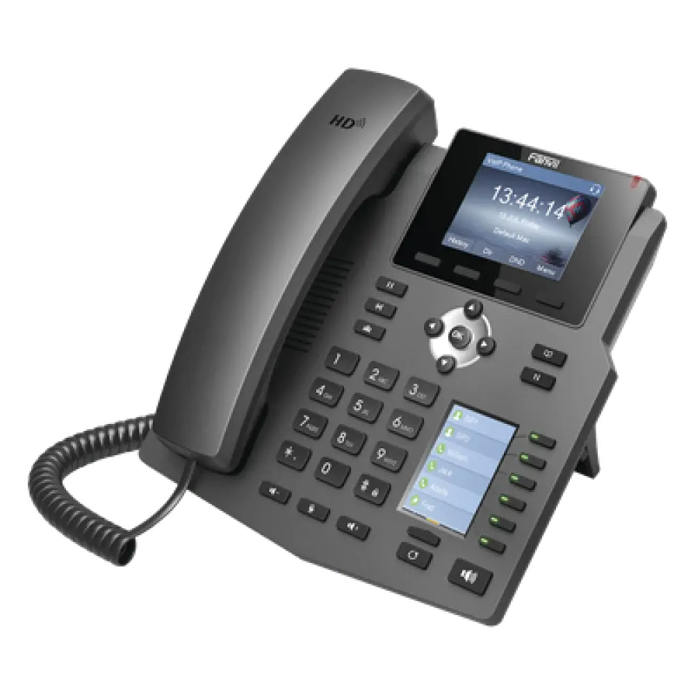 Teléfono IP Empresarial / 4 Líneas SIP / 2 Pantallas LCD / 6 Teclas BLF/DSS / Puertos Gigabit / PoE / Conferencia 3 Vías
