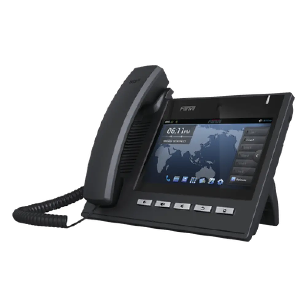 Teléfono IP Ejecutivo Para 6 Líneas SIP con Video Conferencia HD720, Pantalla Multi-Touch, Voz HD y Conferencia de 10 vías con Soporte Para PoE
