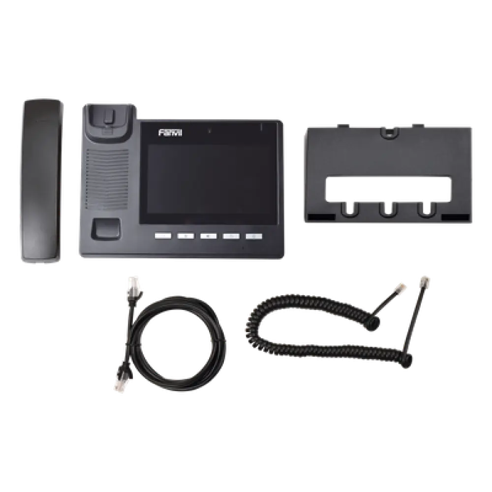 Teléfono IP Ejecutivo Para 6 Líneas SIP con Video Conferencia HD720, Pantalla Multi-Touch, Voz HD y Conferencia de 10 vías con Soporte Para PoE