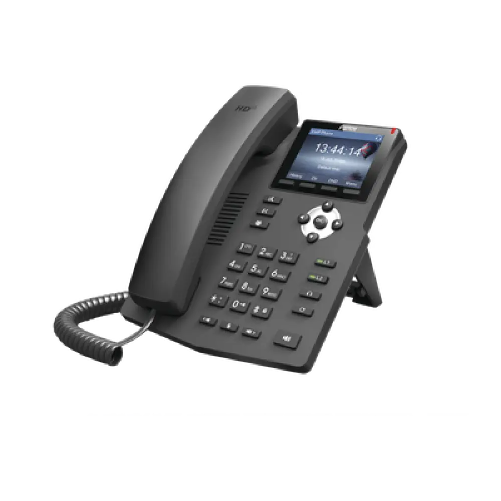 Teléfono IP empresarial para 2 lineas SIP con pantalla LCD de 2.4 Pulgadas a color y conferencia de 3 vías