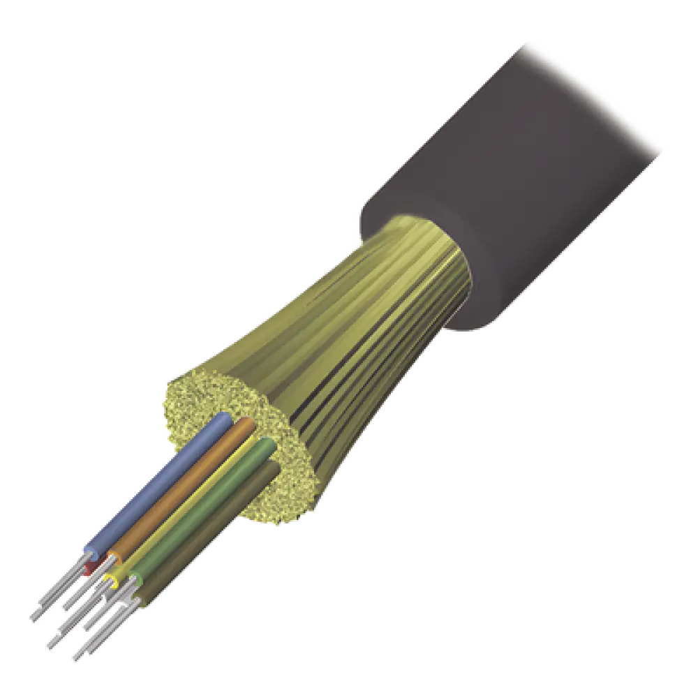 Cable de Fibra Óptica / 6 Hilos / Interior-Exterior / Tight Buffer / No Conductiva / LS0H / OM4 50/125 / 1 Metro (3.28 Pies)