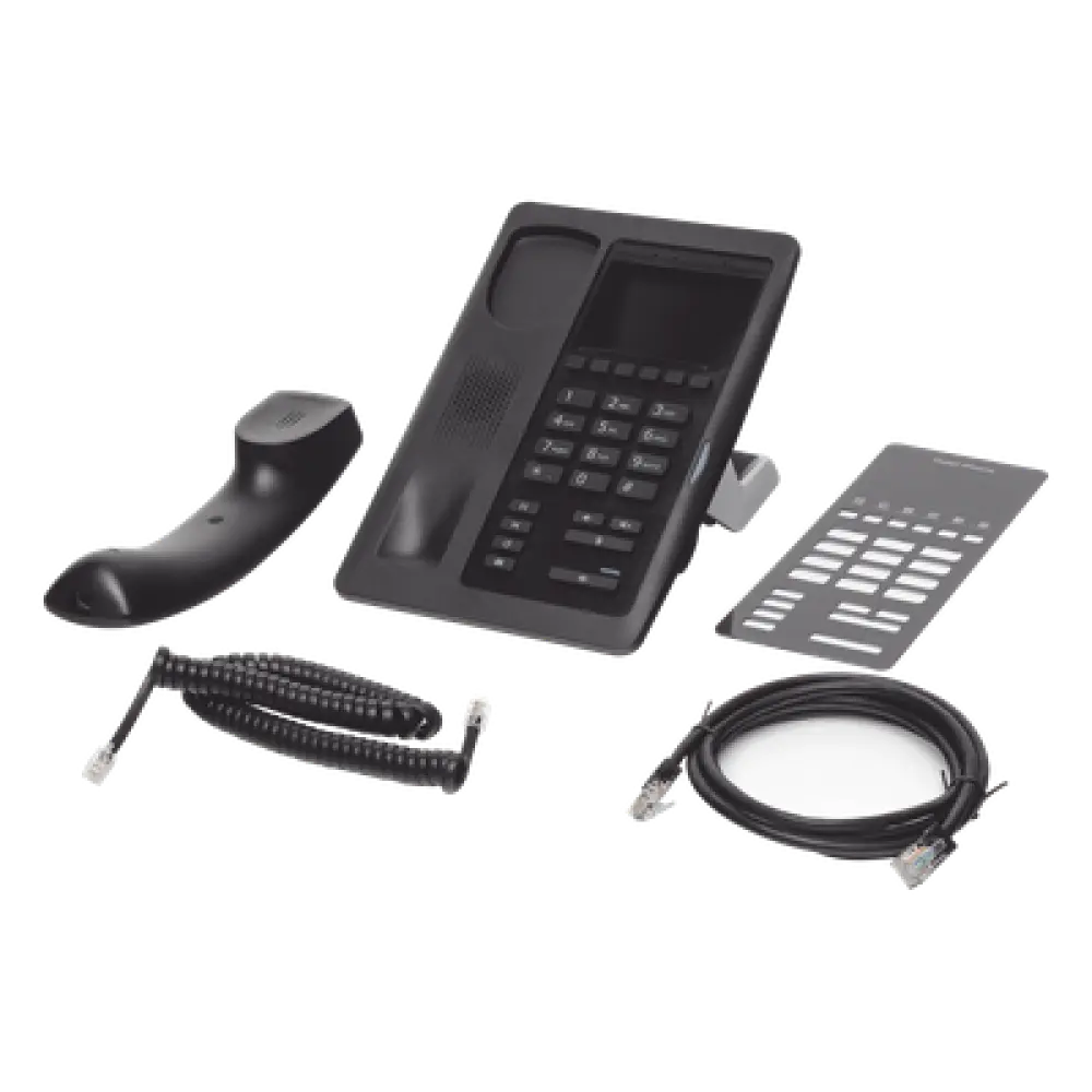 Teléfono IP para Hotelería / 6 Teclas Programables Hotline / PoE 802.3af / 2 Puertos Ethernet 10/100 Mbps / VxWorks / Sin Pantalla