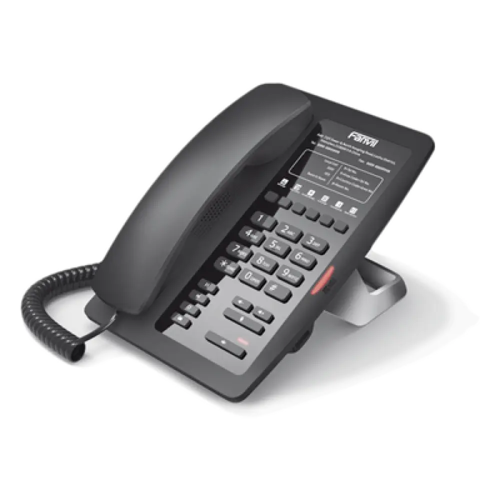 Teléfono IP para Hotelería / 6 Teclas Programables Hotline / PoE 802.3af / 2 Puertos Ethernet 10/100 Mbps / VxWorks / Sin Pantalla