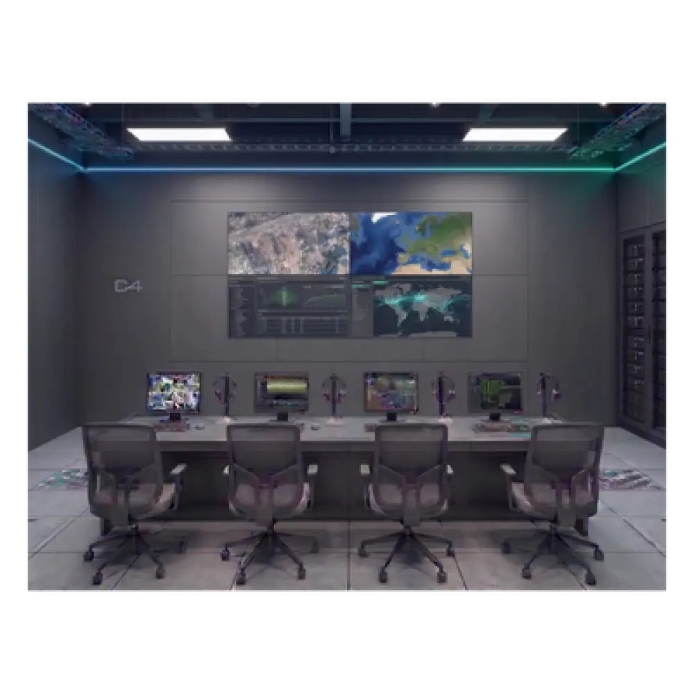 Videowall 2x2 / 4 Pantallas LCD 55" Full HD / Bisel 3.5 mm / Decodificador 16 Salidas HDMI 4K / Montaje de Pared / Operación 24/7