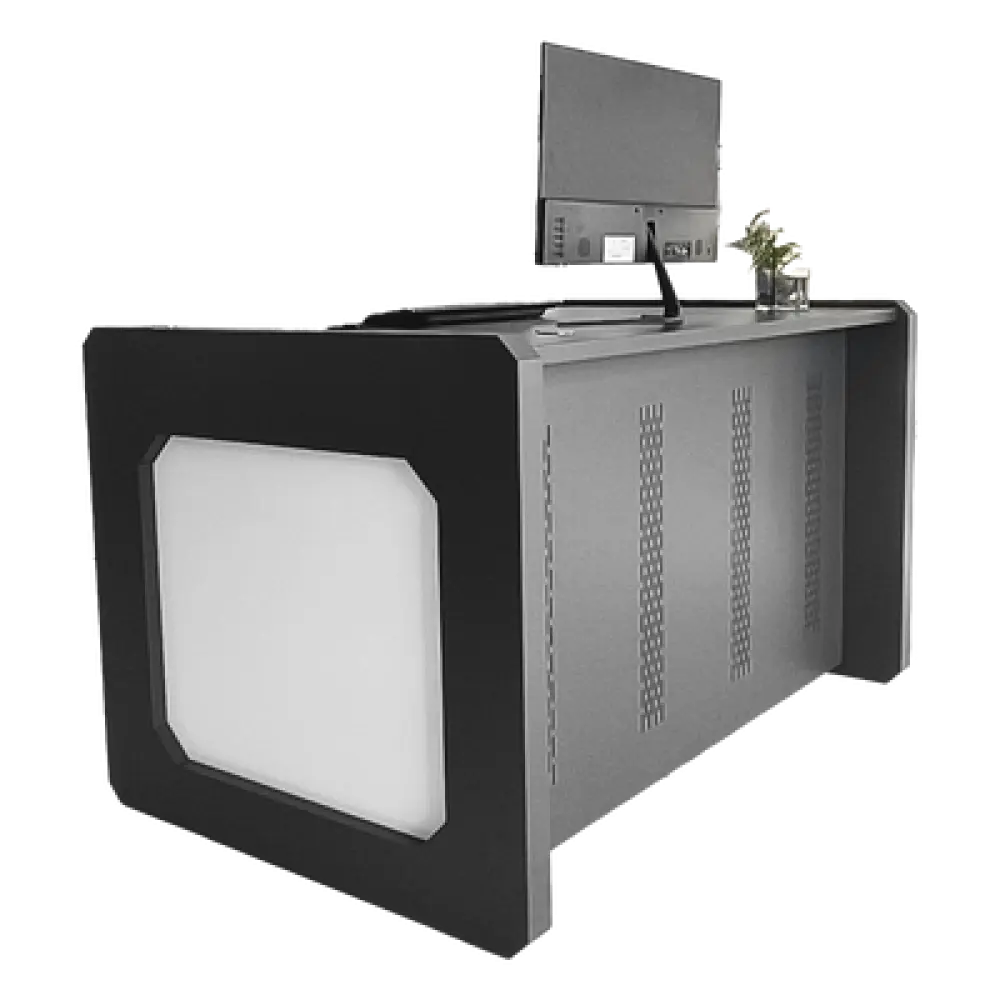 Escritorio de Monitoreo Profesional / 1300 x 750 x 800 mm / Metal de Alta Resistencia / Tapas Retirables / 100 kg / Gris Oxford
